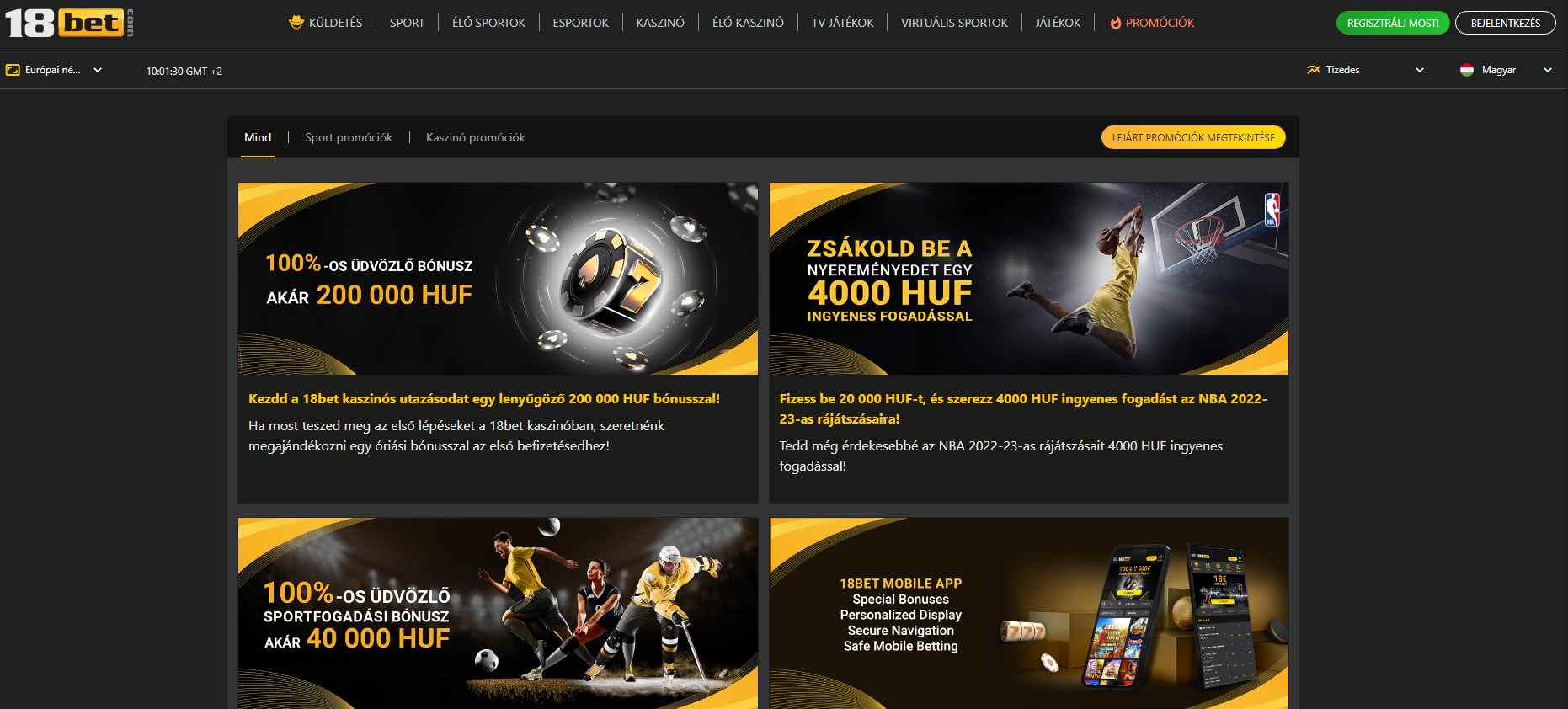 18Bet bonuses