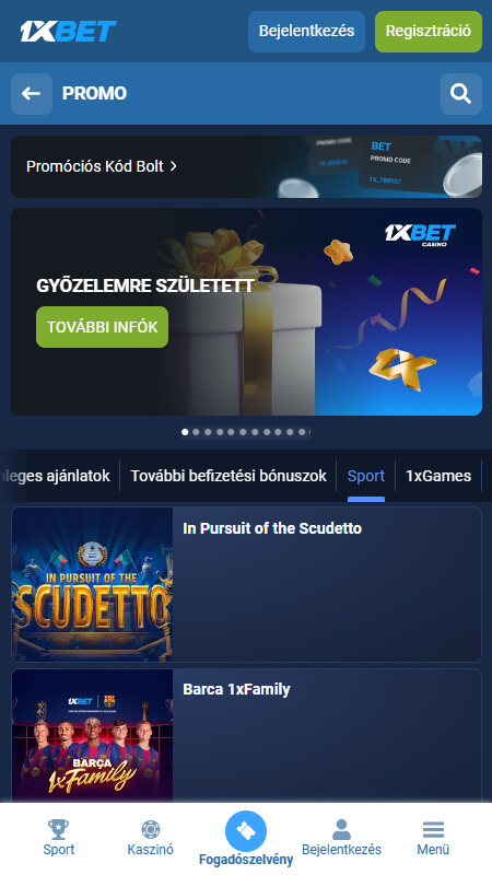 1xBet bonuses for sport