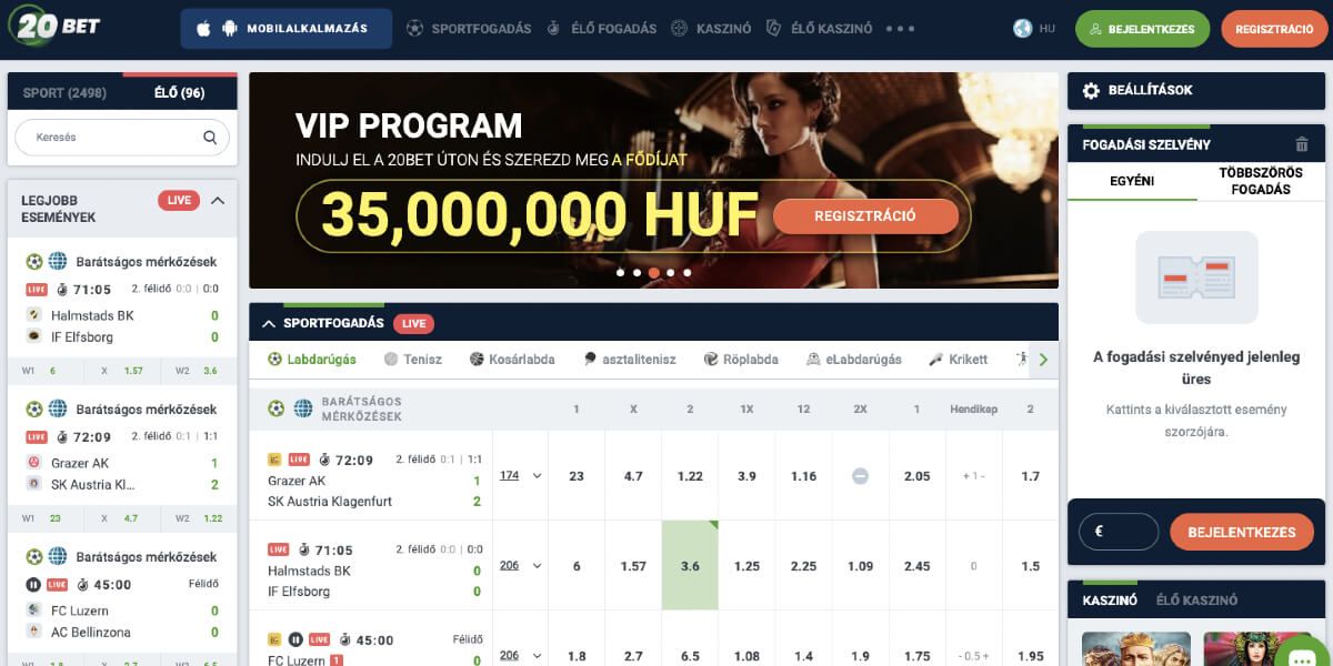 20bet fogadásfokozó bónusz