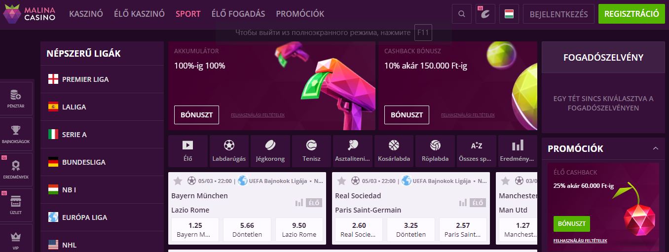 Malina Casino Ismertető