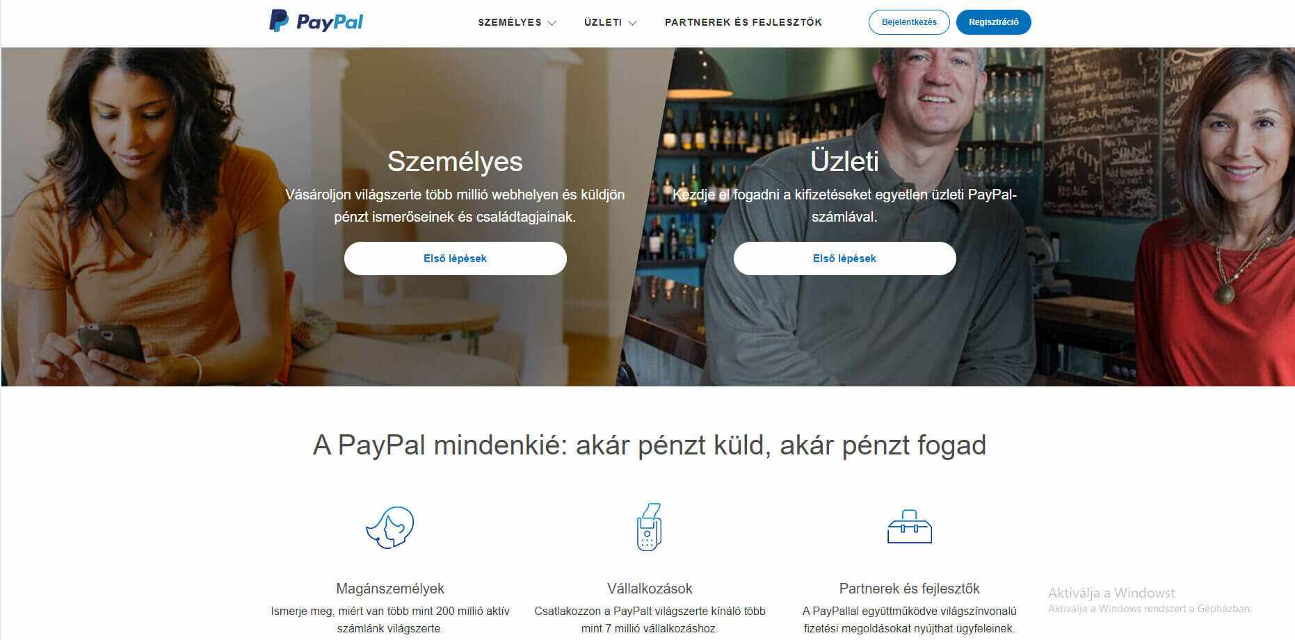 Nyissa meg a PayPal oldalát