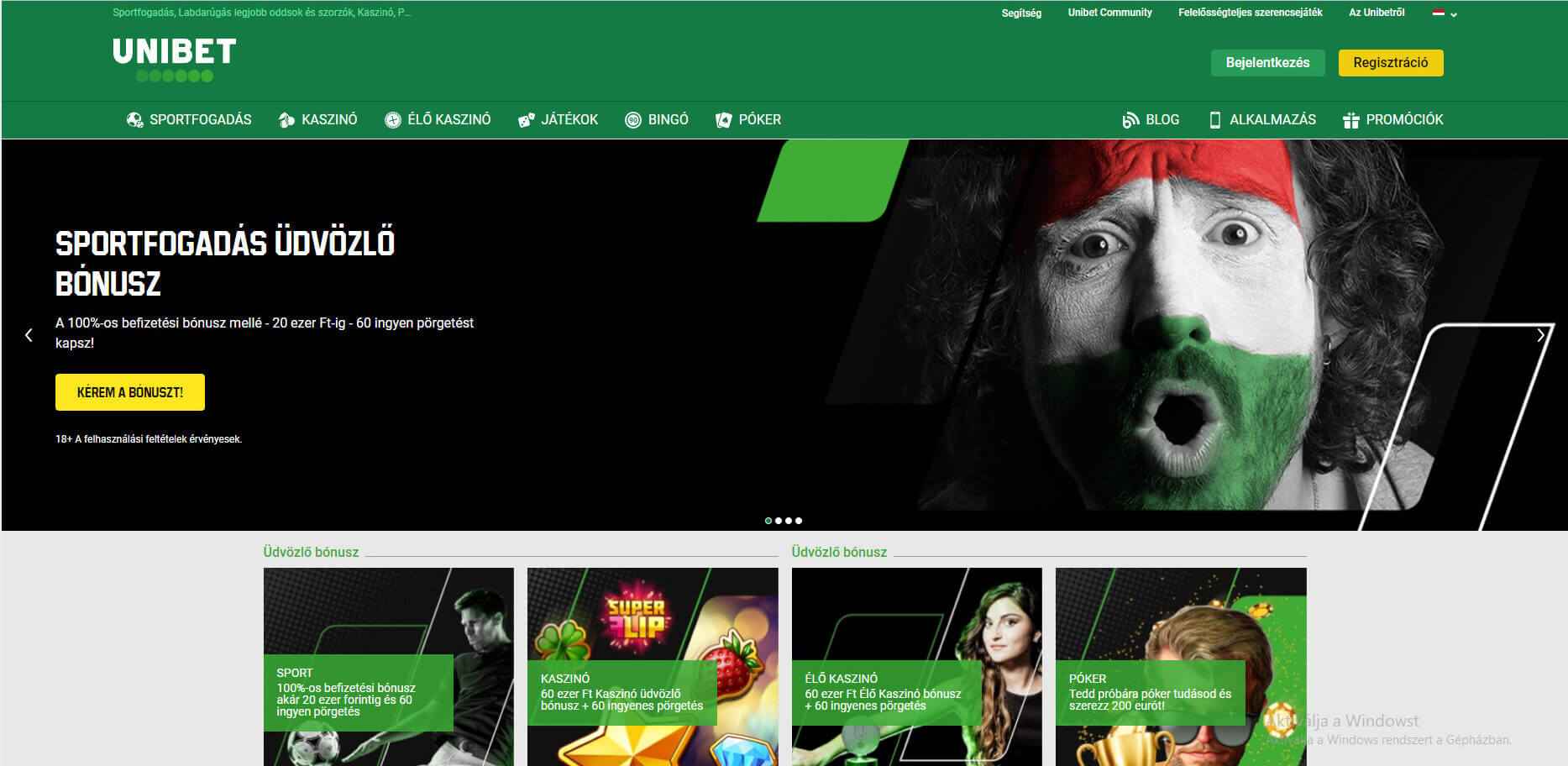 Unibet online sportfogadás