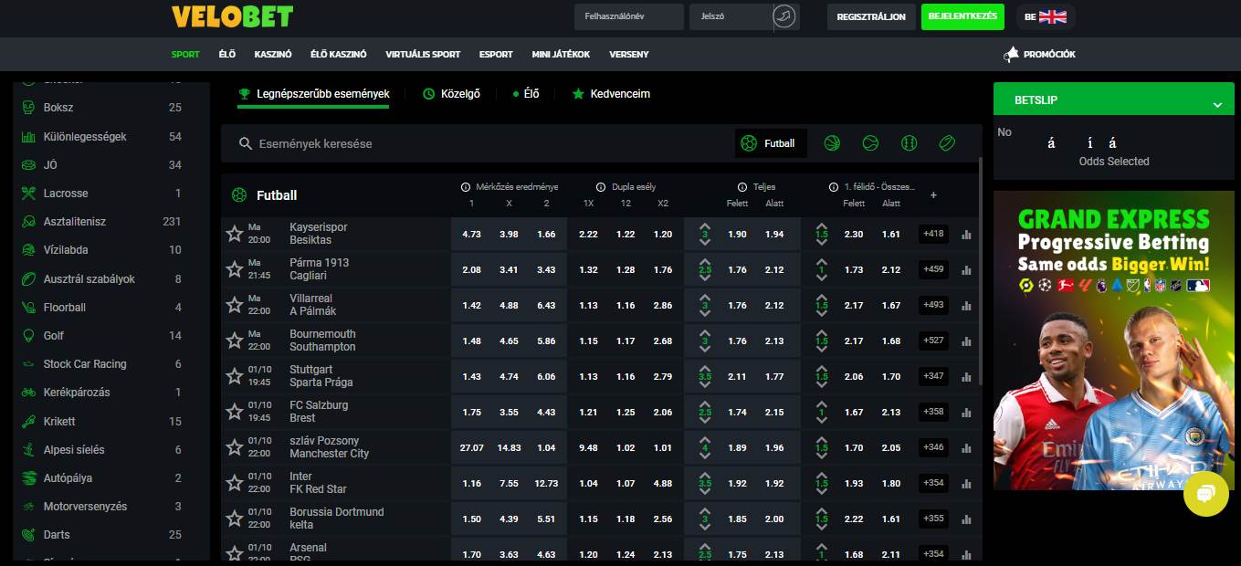 Velobet Sport Betting Hungary, sportfogadasok.net