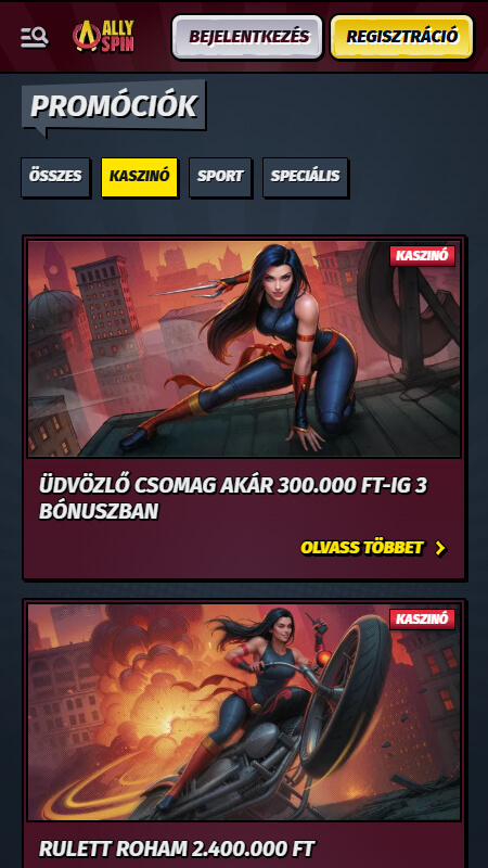 AllySpin casino bonuses an promotions