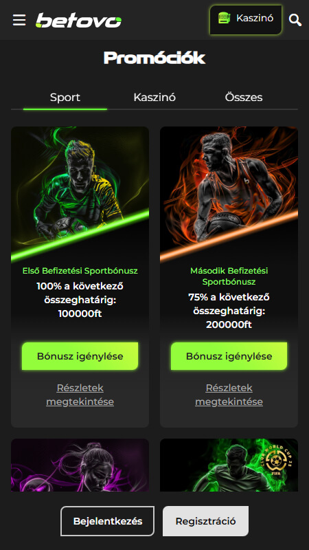 Betovo Bookmaker sport bonuses Hungary