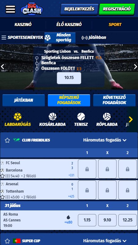 BigClash Bookmaker sports betting in Hungary