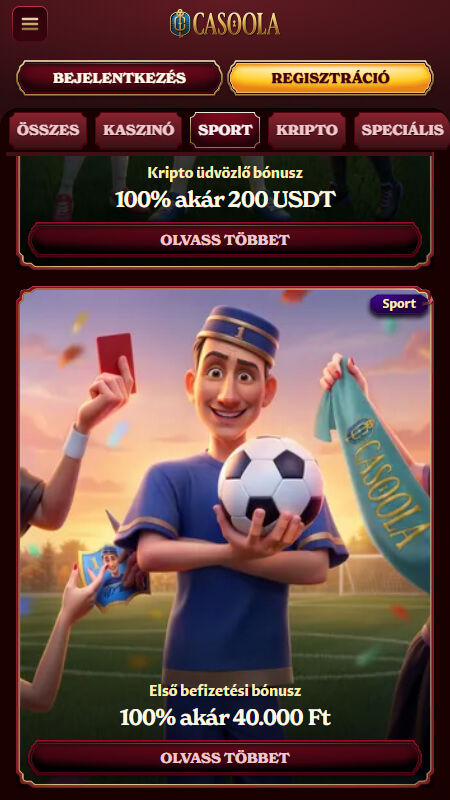 Casoola Sport bónusz
