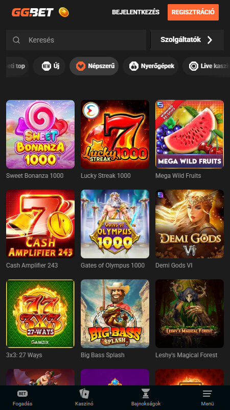 GG.Bet popular casino games Hungary