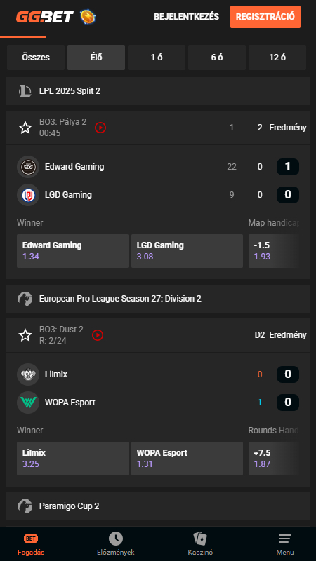 GG.Bet Bookmaker Live betting Hungary