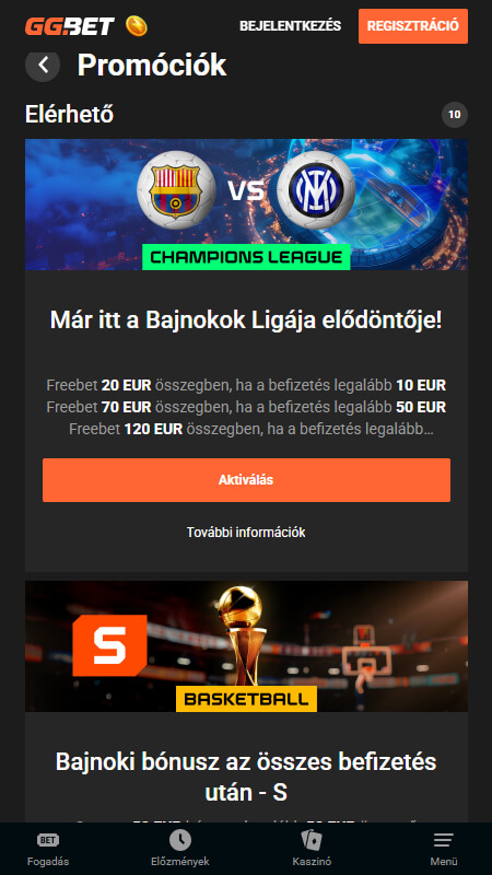 GG.Bet Bookmaker sport bonuses Hungary