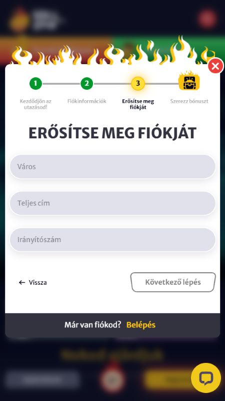 Fiók létrehozása a Hellspinn