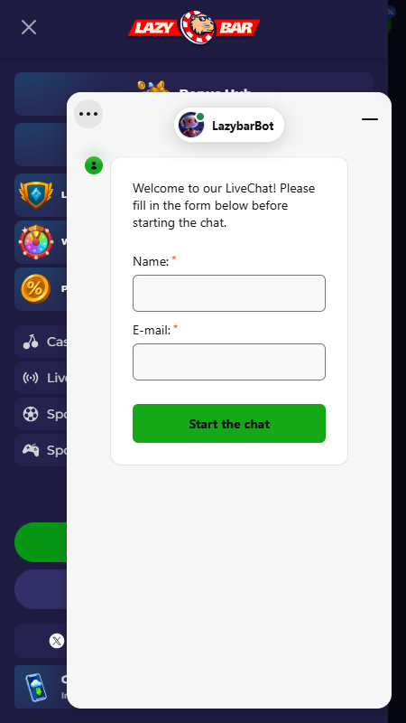 Lazybar Customer support