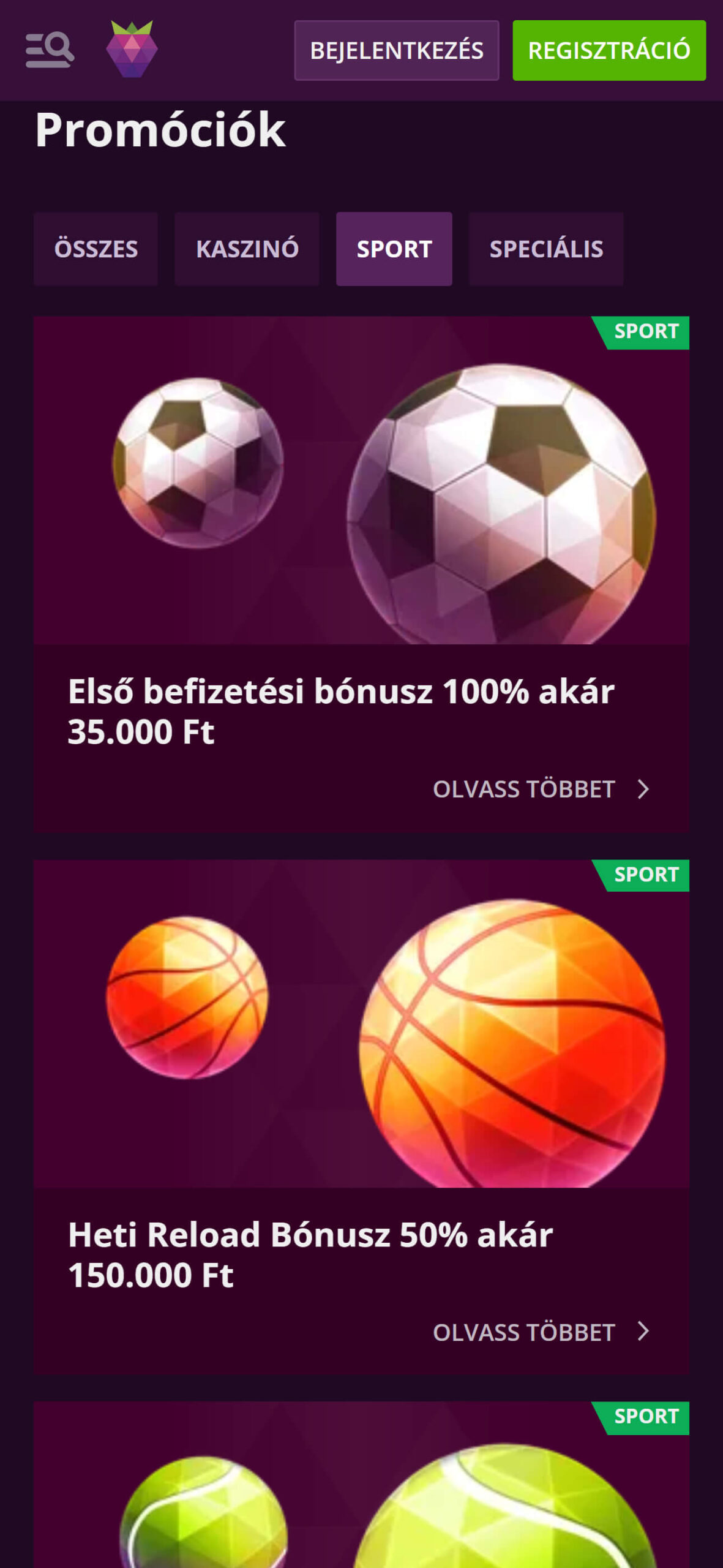 Bónuszok és Promóciók