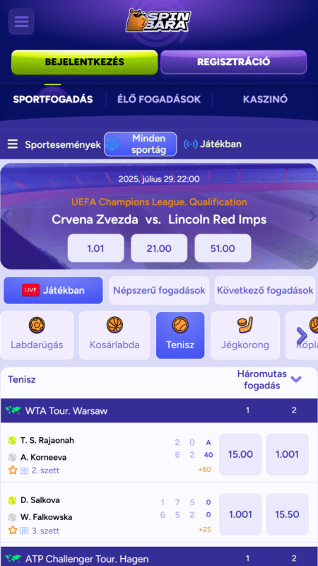 Élő fogadás a Spinbara-nál