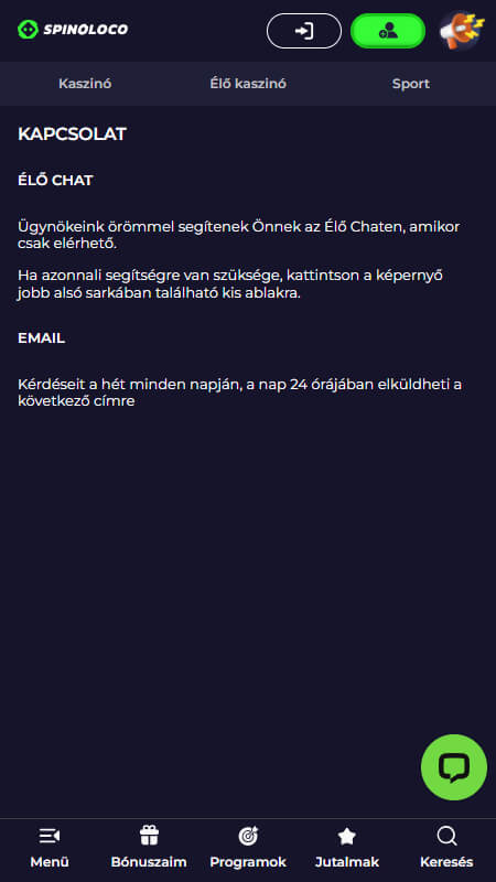 Spinoloco technikai támogatás