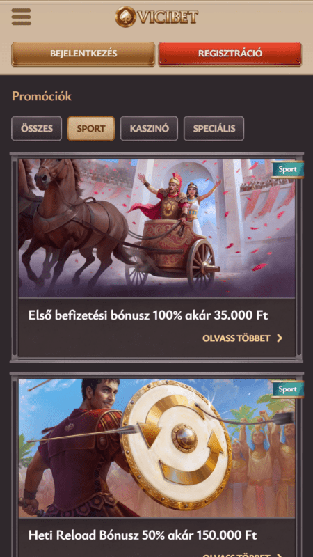 ViciBet bónuszok