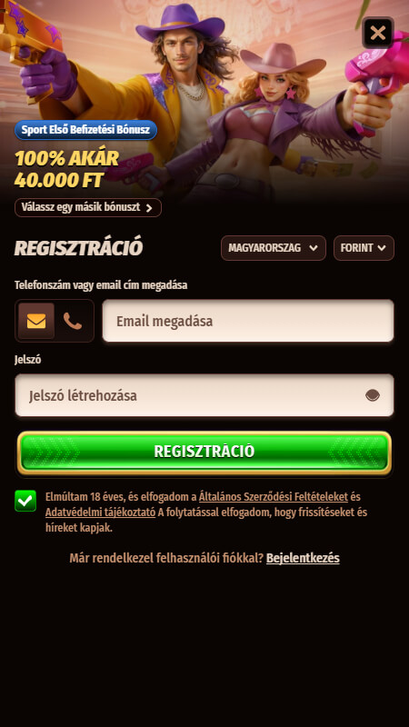 WestAce regisztrációs fiók Magyarország