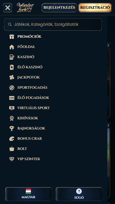 Navigációs Menü