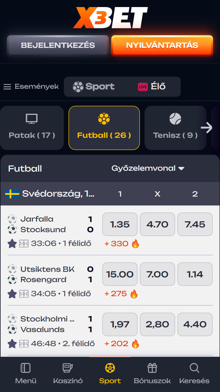 x3bet elo fogadas