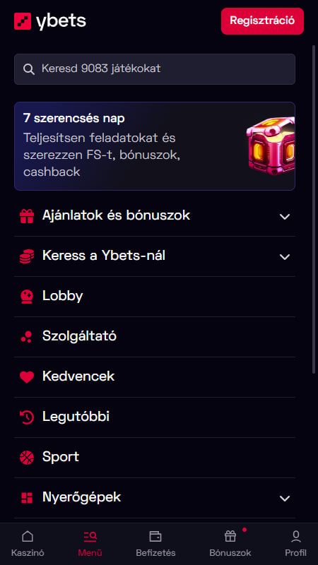 Navigációs Menü