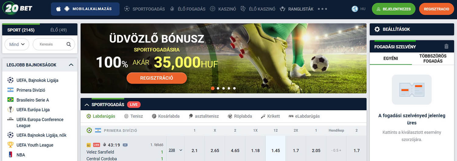20bet bookmaker magyar