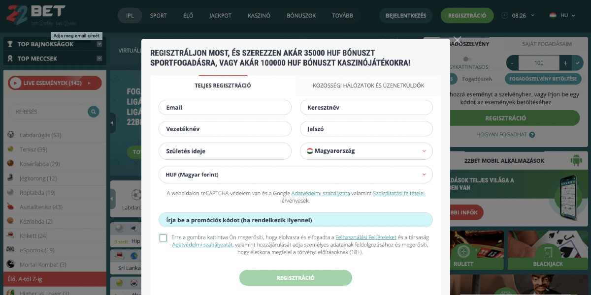 22Bet magyar