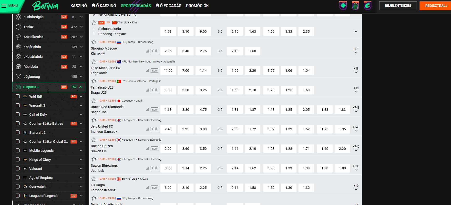Betinia casino esport