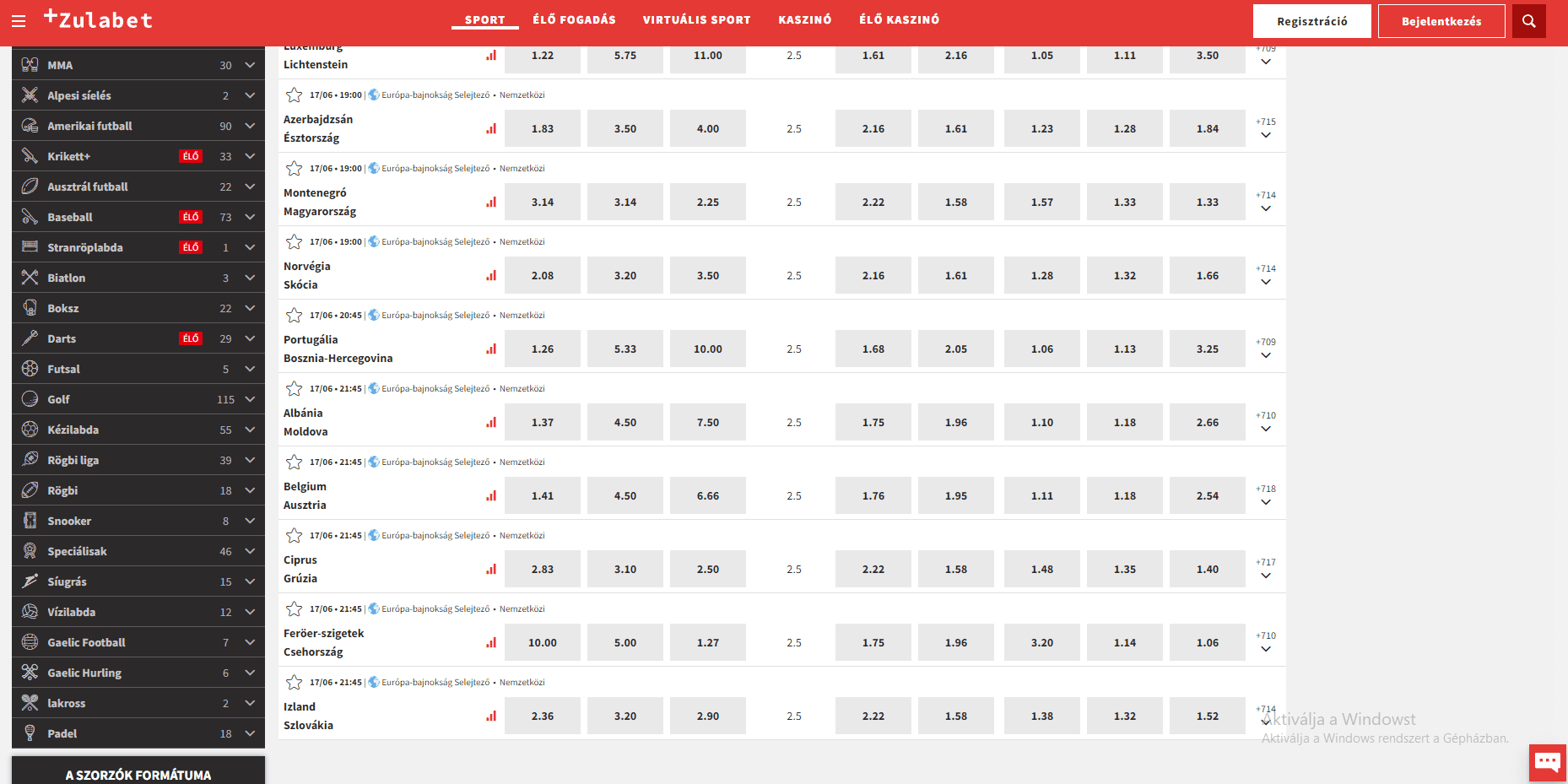 Zulabet online sport