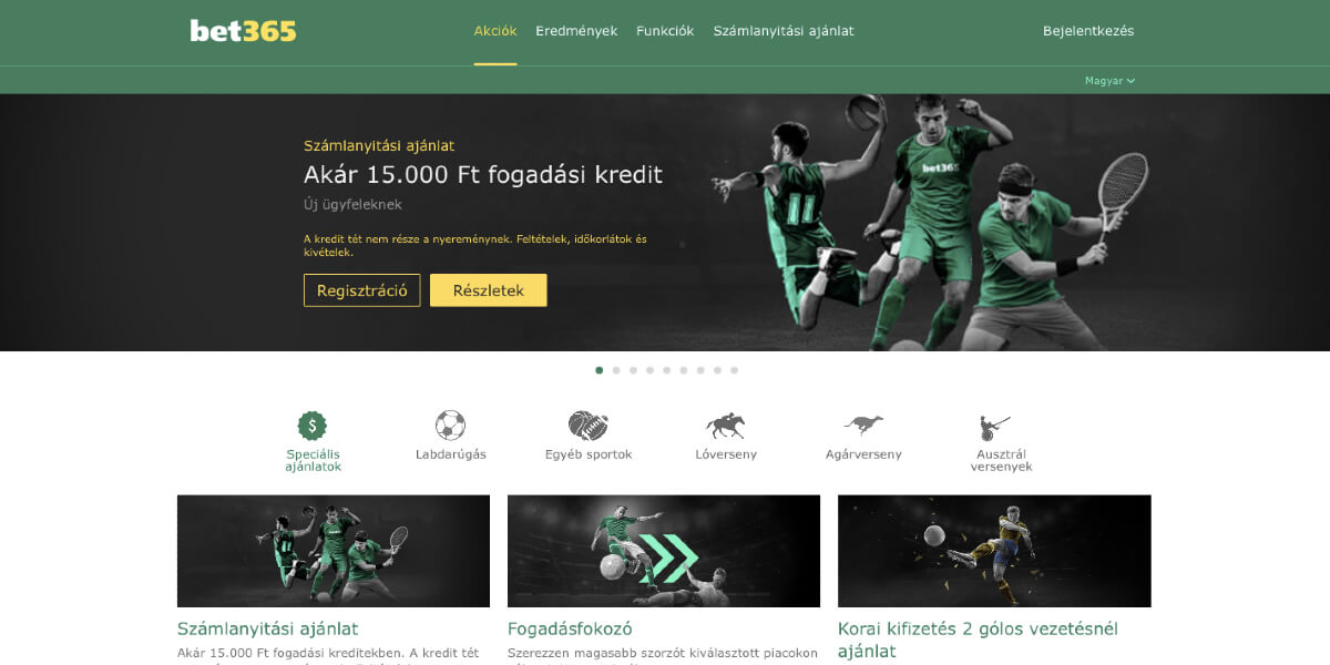 Bet365 fogadás bónusz