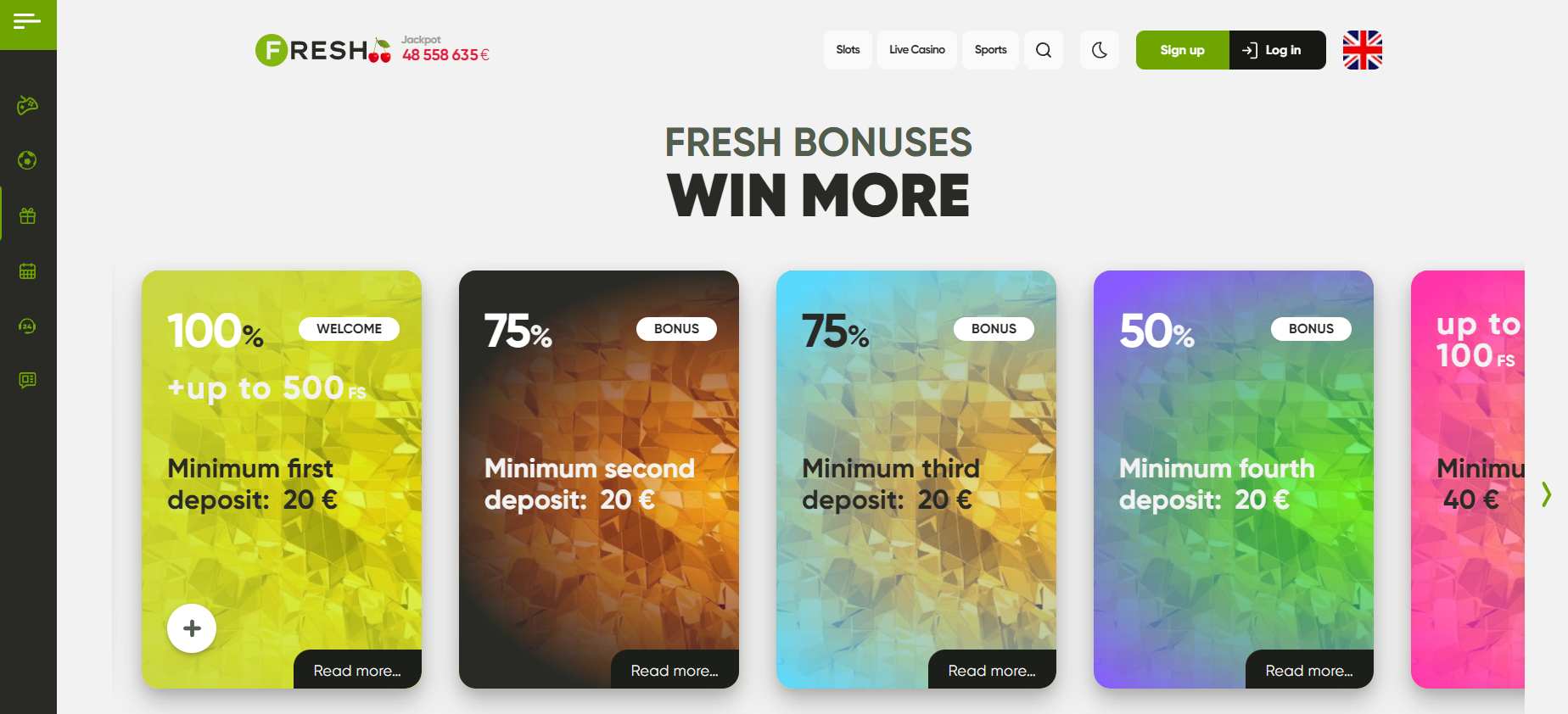 Fresh Casino bonuses