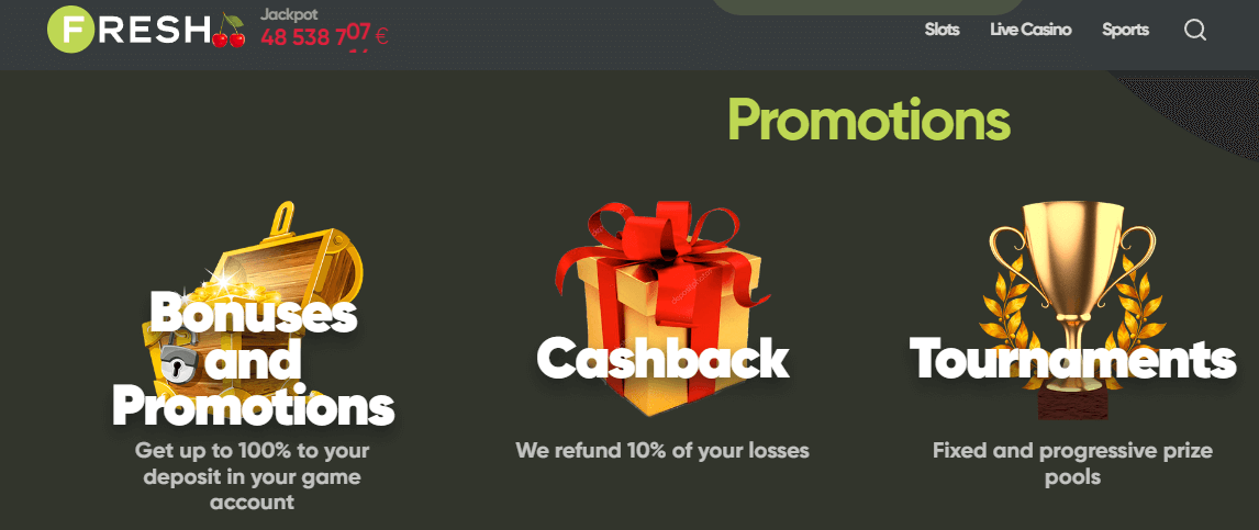 Ajánlatok és Promóciók Fresh Casino