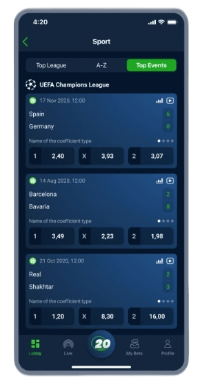 20Bet Mobile App