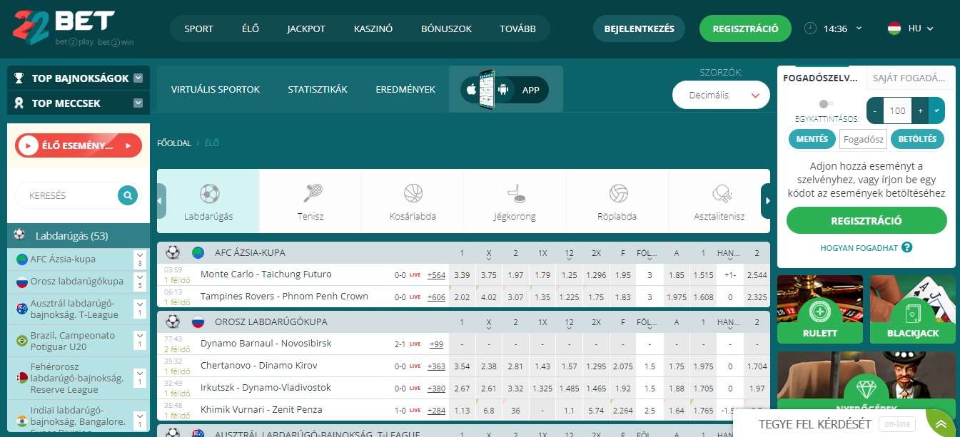 22Bet futball