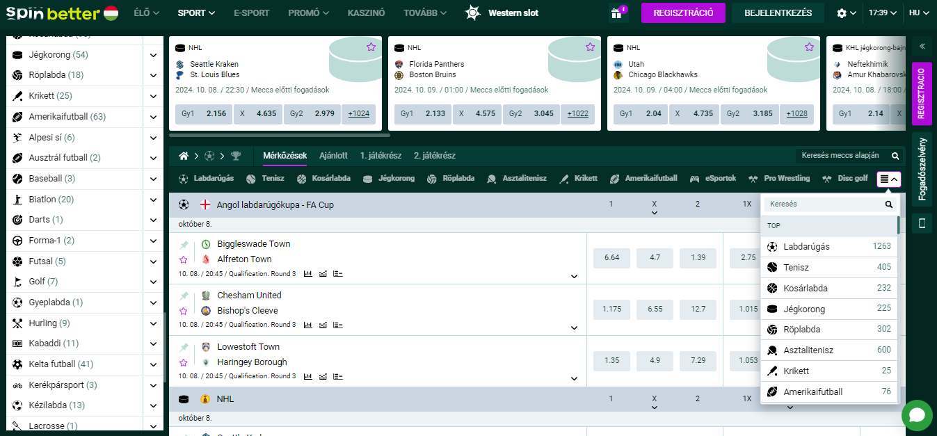 SpinBetter Bookmaker Sport Betting, sportfogadasok.net