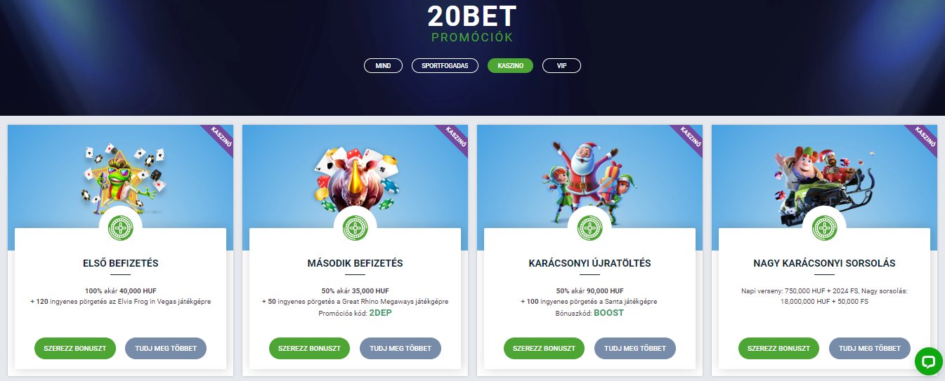 20Bet Casino Other Bonuses HU