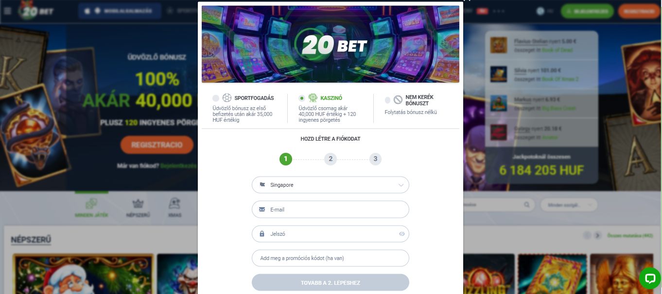 20Bet Registration HU