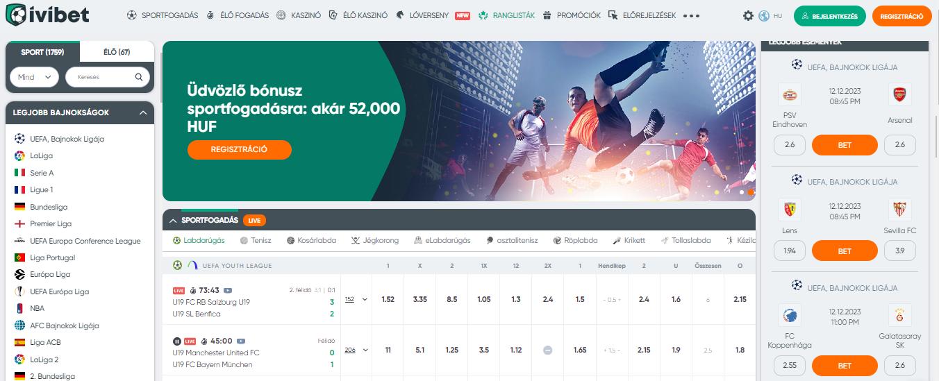 IviBet Sport Betting Mane page HU