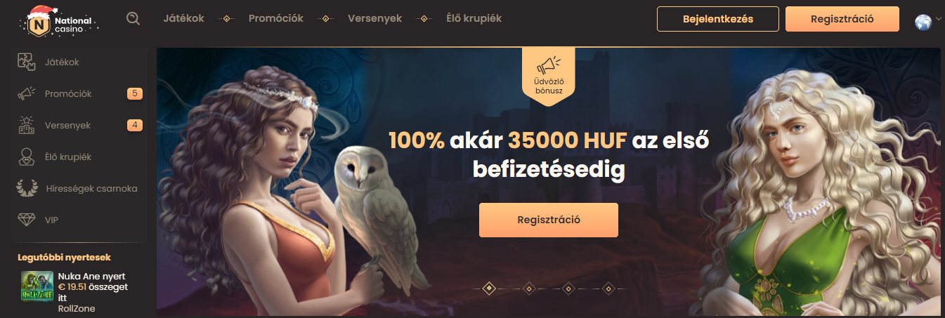 National Casino Welcome Bonus HU
