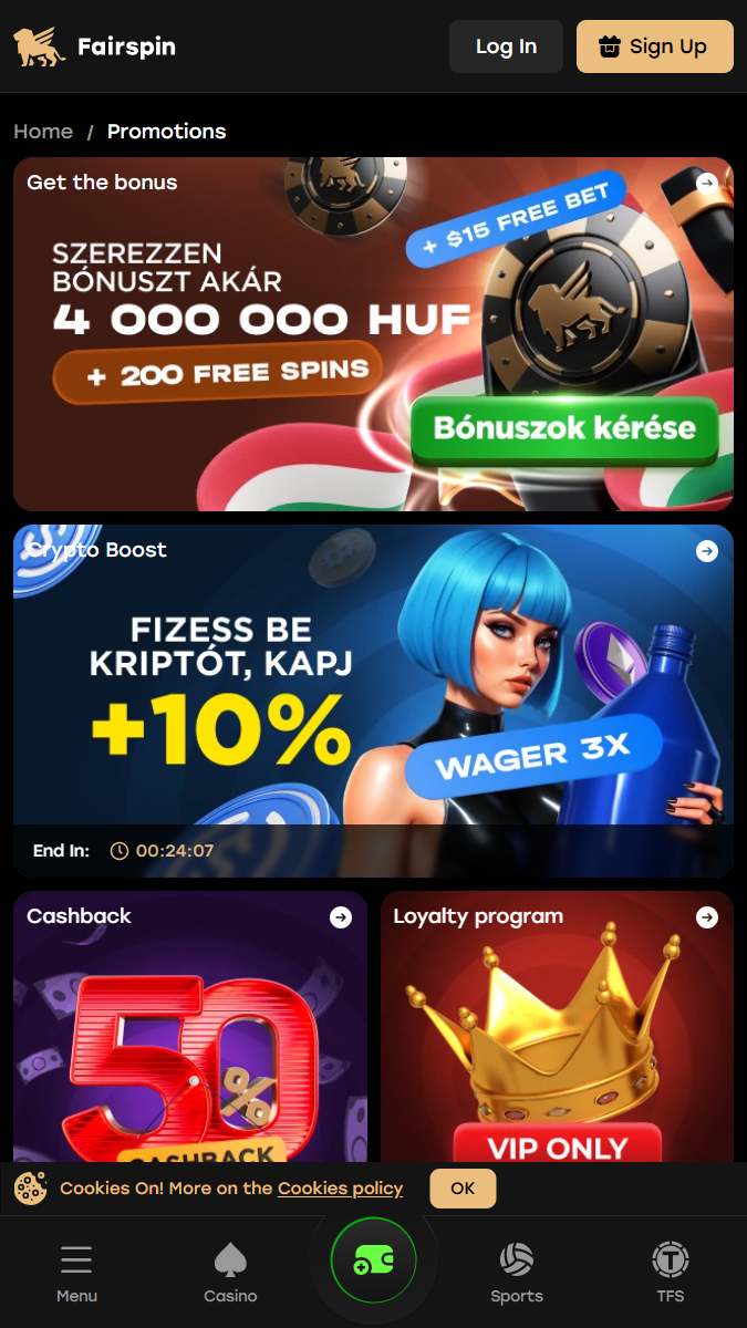fairspin mobile bonuses