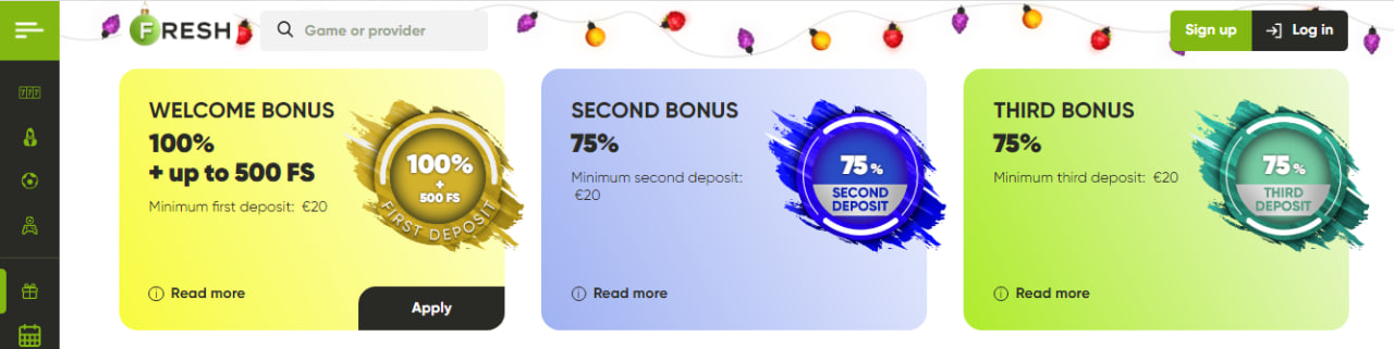 Fresh Casino bonus
