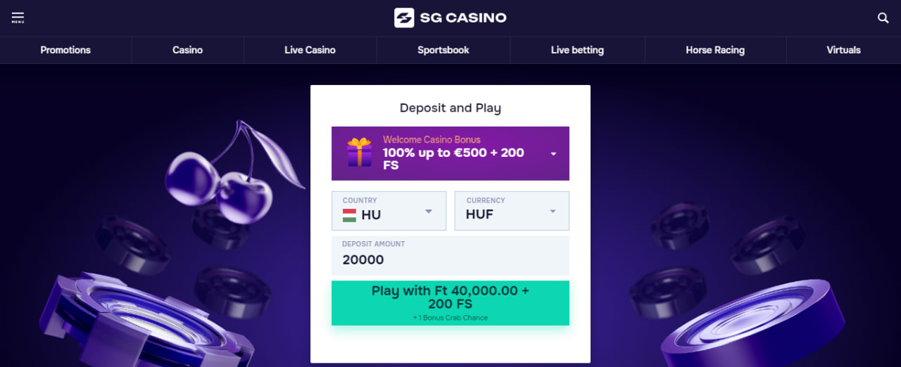 SG Casino bonus
