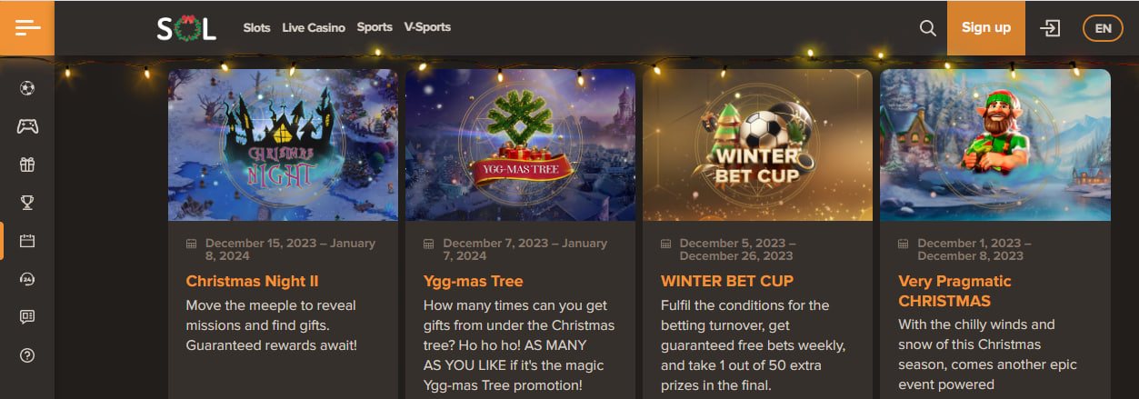 Sol Casino bonus