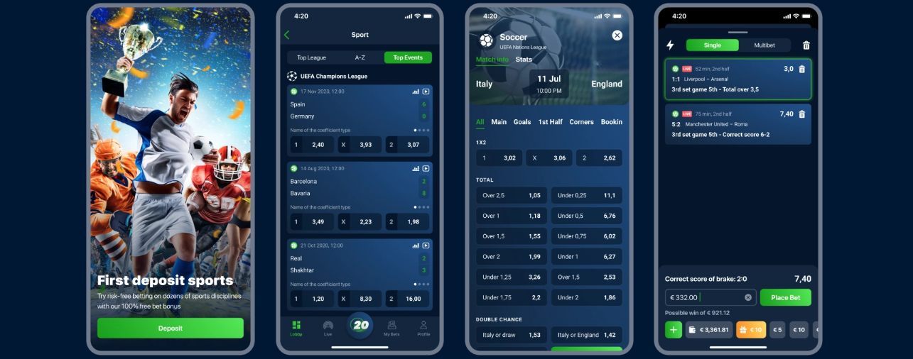 20Bet sportfogadás mobil alkalmazásait, sportfogadasok.net