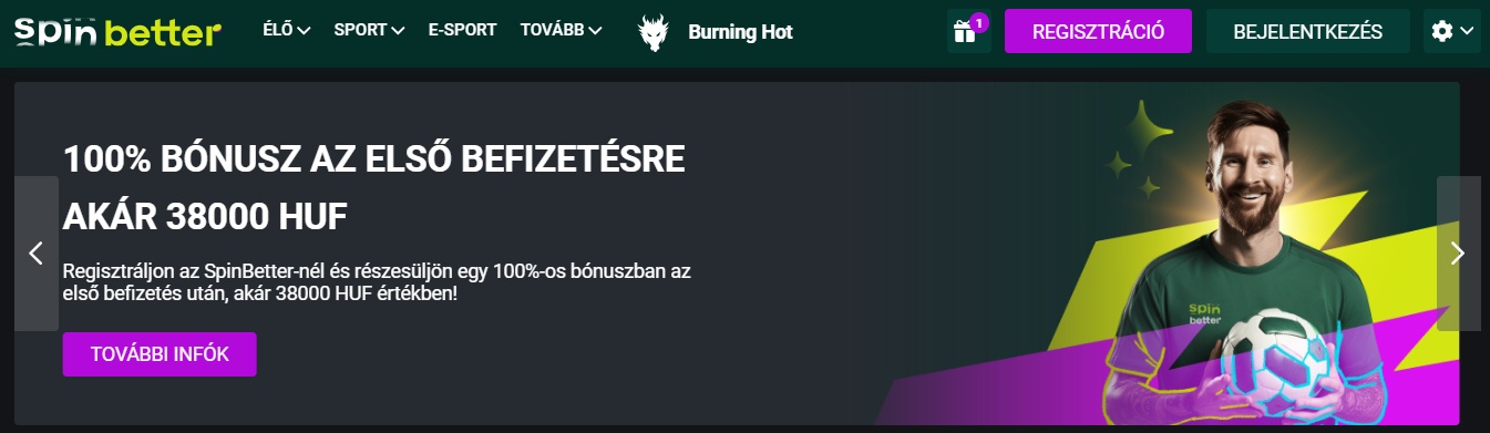 SpinBetter Sport Betting Welcome Bonus Hungary, sportfogadasok.net