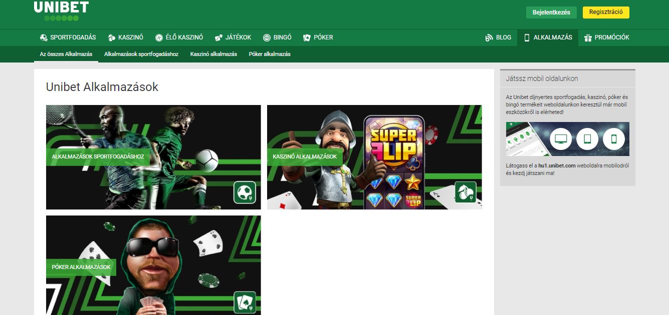 Unibet mobil apps, sportfogadasok.net