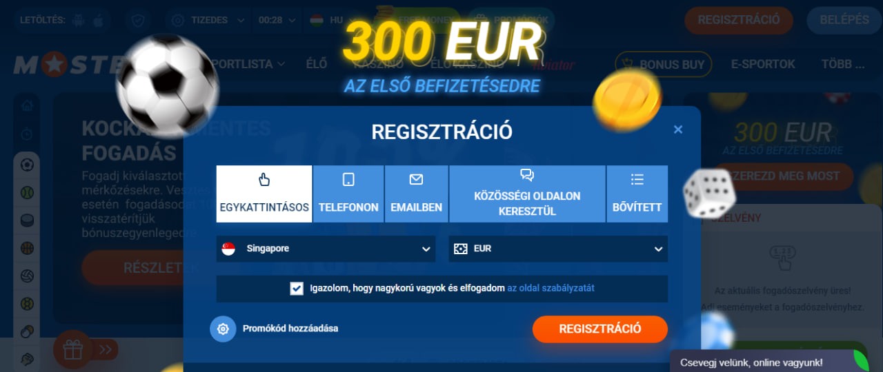 regisztráljunk a Mostbeten