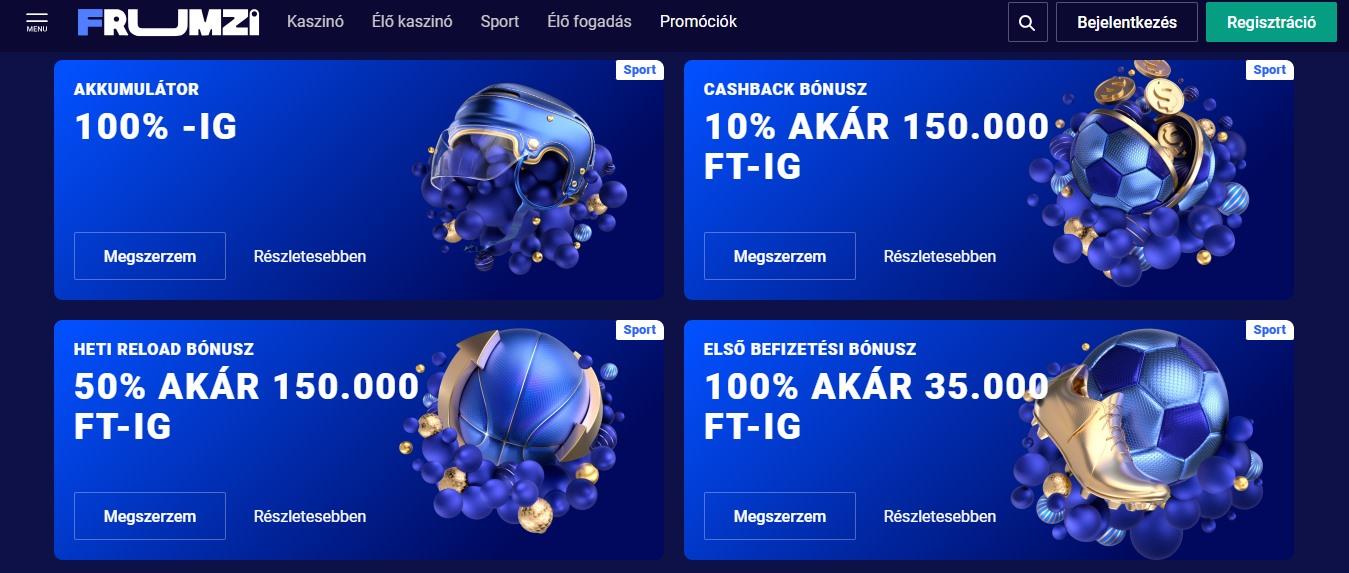 Frumzi sport Bónuszok és Promócióki, sportfogadasok.net