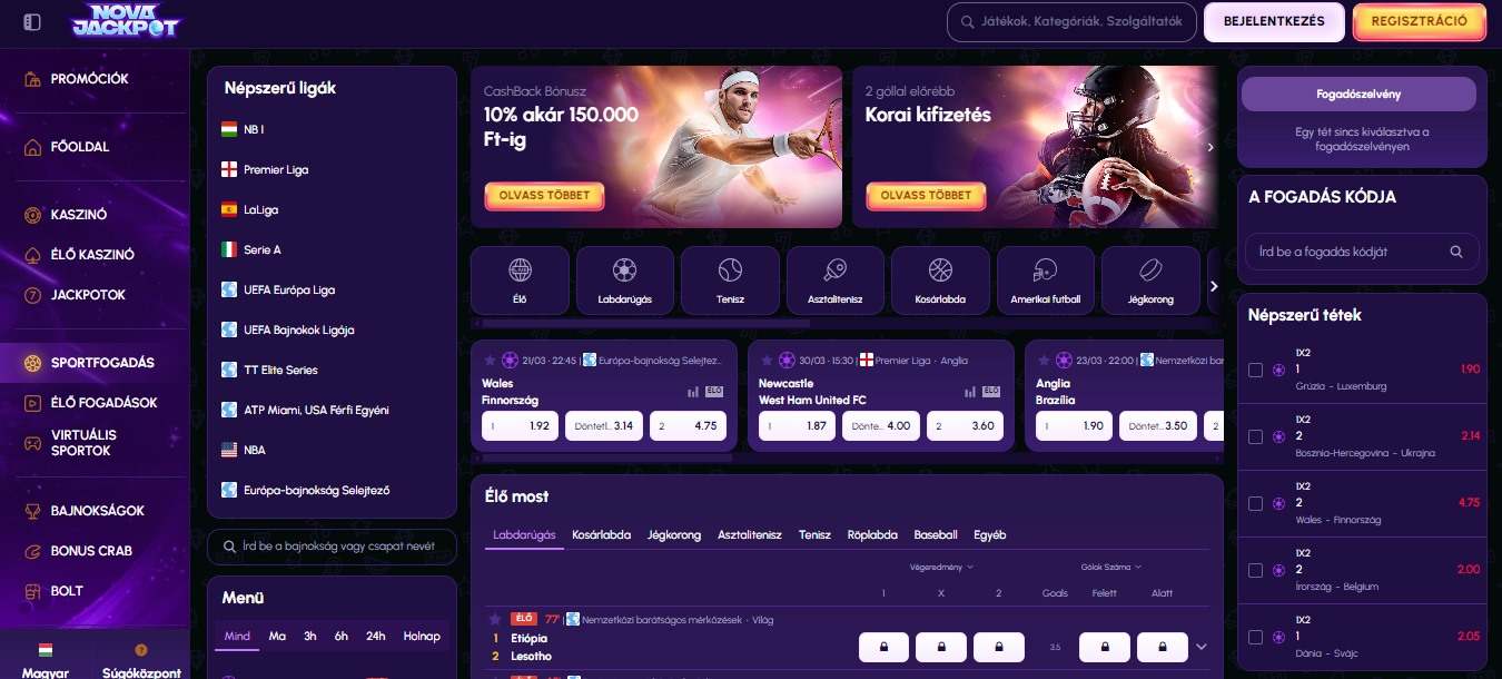 Nova Jackpot Betting, sportfogadasok.net