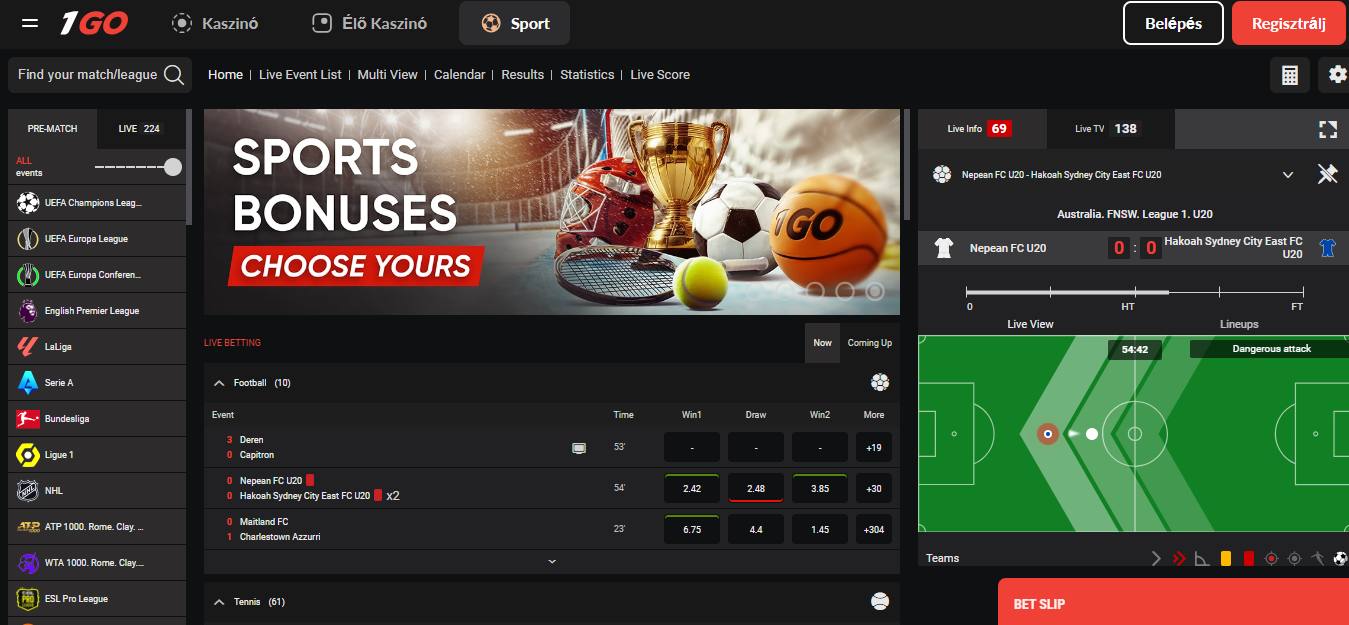 1Go Casino Sport Betting, sportfogadasok.net