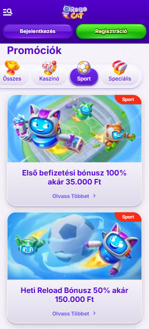 Bónuszok és promóciók mobile